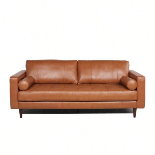 Mid - Tufted Leather Sofa
