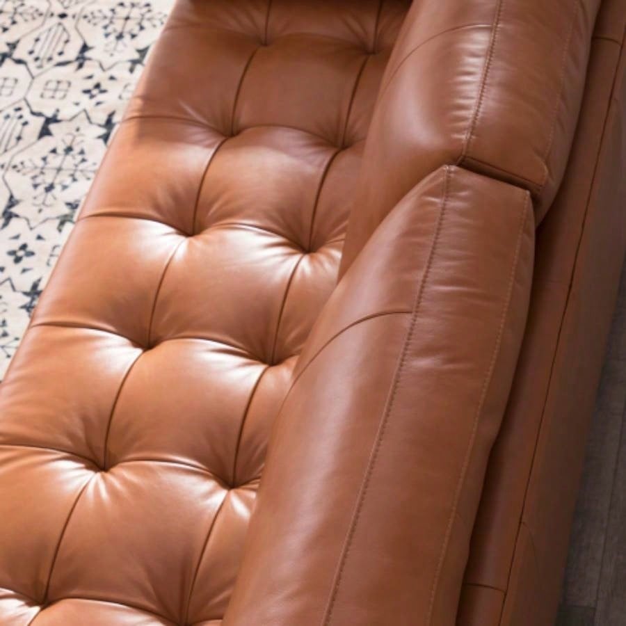Mid - Tufted Leather Sofa