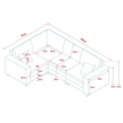 Modular Sectional Sofa, L - Shaped Corduroy Couch Set, 3 - Seater Modular Sofa with Deep and Cloud - Like Comfort, Living Room, Apartment, Bedroom, Studio, Office, Beige