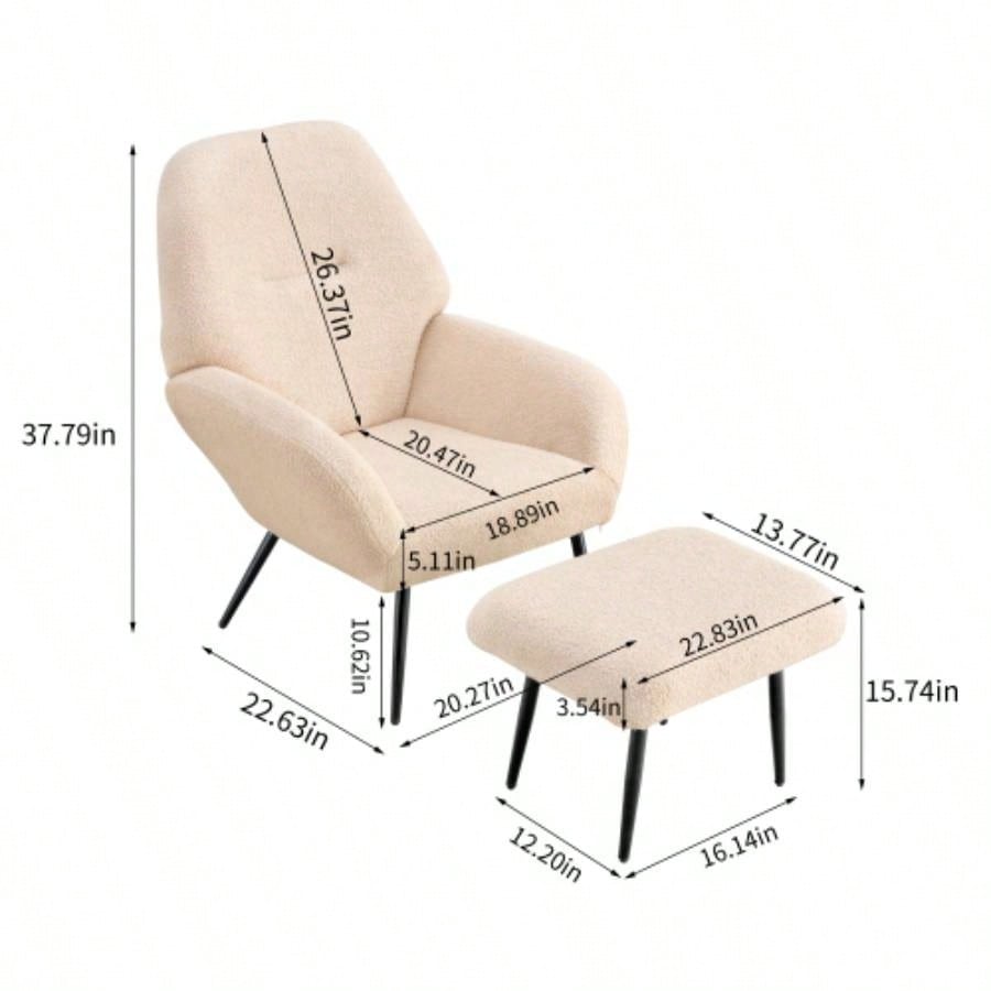 Light luxury single sofa modern simple living room balcony leisure sofa chair, white