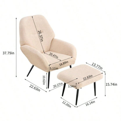Light luxury single sofa modern simple living room balcony leisure sofa chair, white