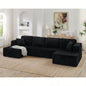 U shape Modular Sectional Sofa, Compressed Sectional Sofa Modern Minimalist Style Corduroy Couch, Sleeper Sofa Living Room, Bedroom, Comfy Compressed Sofa Couch Space - Efficient Design - black