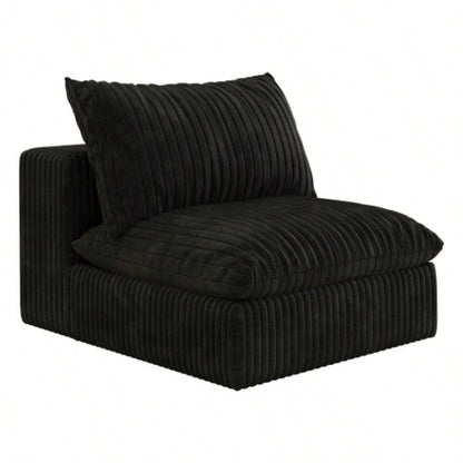 Cloud Sofa, Corduroy Fabric, Deep Couches, Double - layer design, Removable Cushion, No Assembly, Combination Living room, Bedroom, Conference room, Apartment, Black