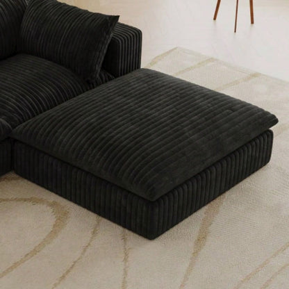 Cloud Sofa, Corduroy Fabric, Deep Couches, Double - layer design, Removable Cushion, No Assembly, Combination Living room, Bedroom, Conference room, Apartment, Black