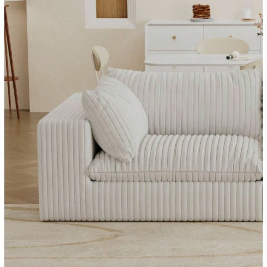 Cloud Sofa, Corduroy Fabric, Deep Couches, Double - layer design, Removable Cushion, No Assembly, Combination Living room, Bedroom, Conference room, Apartment, Black