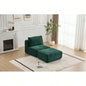 Modern Foam Compressed Sofa, Single Chaise Longue Living Room, Pet - Friendly Cloud Modular Sectional Sofa, Corduroy Fabric, Movable Ottoman, No Assembly with Pillows, Beige