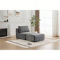 Modern Foam Compressed Sofa, Single Chaise Longue Living Room, Pet - Friendly Cloud Modular Sectional Sofa, Corduroy Fabric, Movable Ottoman, No Assembly with Pillows, Beige