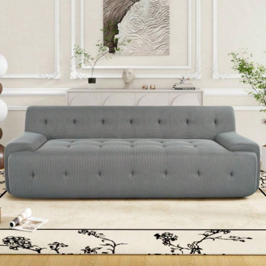 UStyle 86.2 Modern Minimalist Style Tufted Design Upholstered Sofa, 3 - Compression Sofa Living Room, Bedroom, and Apartment