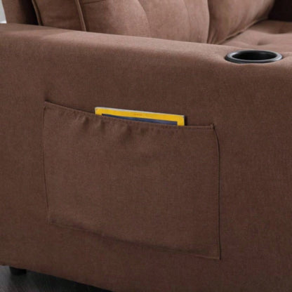 VIDEO Provided3 - in - 1 Upholstered Futon Sofa Convertible Floor Sofa bed, Foldable Tufted Loveseat with Pull Out Sleeper Couch Bed, Folding Mattres Love Daybed/Side Pockets Living Room, Brown