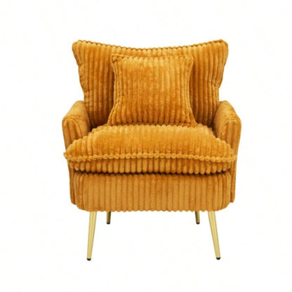 30.31 inch single chair Fashion sofa, green sofa, coarse corduroy fabric, soft and comfortable, suitable apartment office living room bedroom meeting room
