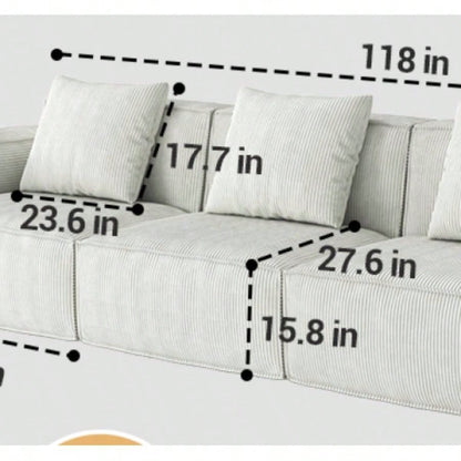 Belfin Modular Sectional Sofa, Convertible Tofu Block Sofa Floor Sofa Bed Armrest Comfy Sofa Bed Compressed Sofa Compression Sofa Living Room Bedroom - Chenille Fabric beige