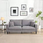 74 High Resilience three seater Sofa, Wooden Frame 3 Sofa, Comfy, Modern Upholstered Sofa, Living Room Bedroom Apartment, Light gray