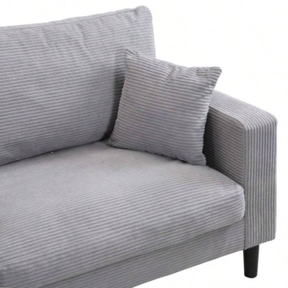 74 High Resilience three seater Sofa, Wooden Frame 3 Sofa, Comfy, Modern Upholstered Sofa, Living Room Bedroom Apartment, Light gray