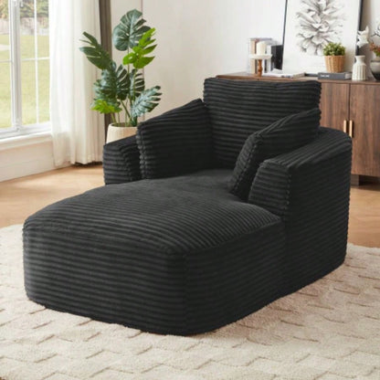 Oversized Corduroy Chaise Lounge Chair Indoor, Corduroy Upholstered Modern Sofa Couch, No Assembly Required, Comfy Sleeper Sofa Living Room/Dorm/Apartment