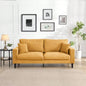 74 High Resilience three seater Sofa, Wooden Frame 3 Sofa, Comfy, Modern Upholstered Sofa, Living Room Bedroom Apartment, Light gray