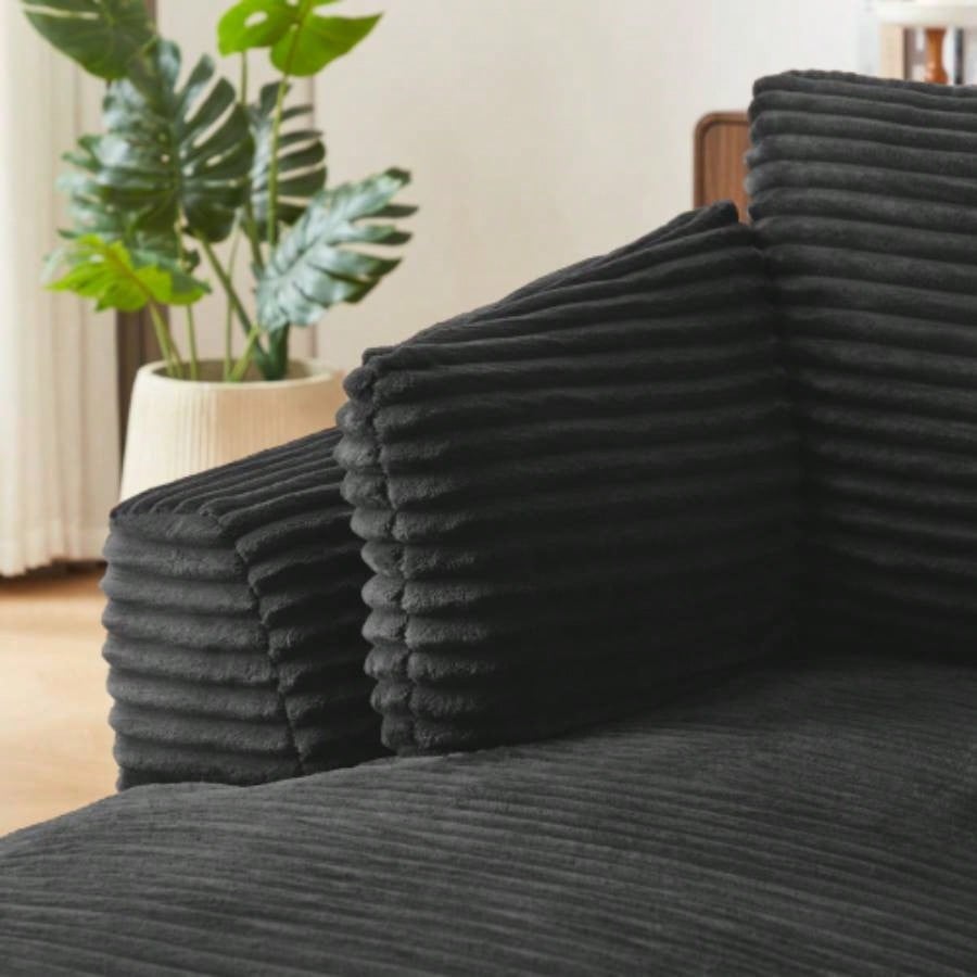 Oversized Corduroy Chaise Lounge Chair Indoor, Corduroy Upholstered Modern Sofa Couch, No Assembly Required, Comfy Sleeper Sofa Living Room/Dorm/Apartment