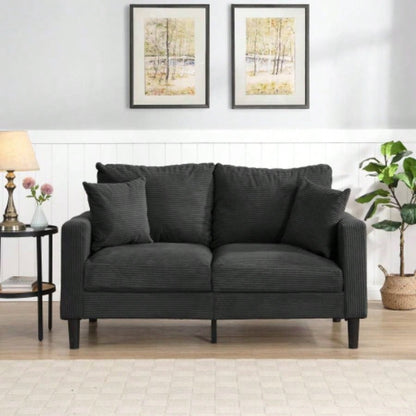 74 High Resilience three seater Sofa, Wooden Frame 3 Sofa, Comfy, Modern Upholstered Sofa, Living Room Bedroom Apartment, Light gray