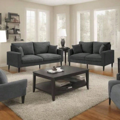 74 High Resilience three seater Sofa, Wooden Frame 3 Sofa, Comfy, Modern Upholstered Sofa, Living Room Bedroom Apartment, Light gray