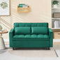Modern velvet sofa, sofa pull - out bed, small love casual sofa with back, with pillow, pockets, living room furniture, 3 in 1 convertible sleep sofa bed.