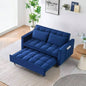 Modern velvet sofa, sofa pull - out bed, small love casual sofa with back, with pillow, pockets, living room furniture, 3 in 1 convertible sleep sofa bed.