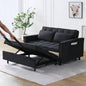 Modern velvet sofa, sofa pull - out bed, small love casual sofa with back, with pillow, pockets, living room furniture, 3 in 1 convertible sleep sofa bed.