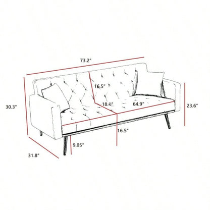 BLACK Convertible Folding Futon Sofa Bed, Sleeper Sofa Couch Compact Living Space.