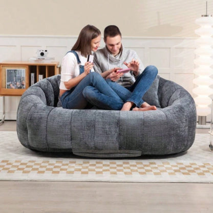 Bean Bag sofa Lazy Sofa Durable Comfort Lounger High Back Bean Bag Chair Couch Adults and Kids, Indoor Outdoor, Accent Floor Soft Lounge Chair Gray chenille
