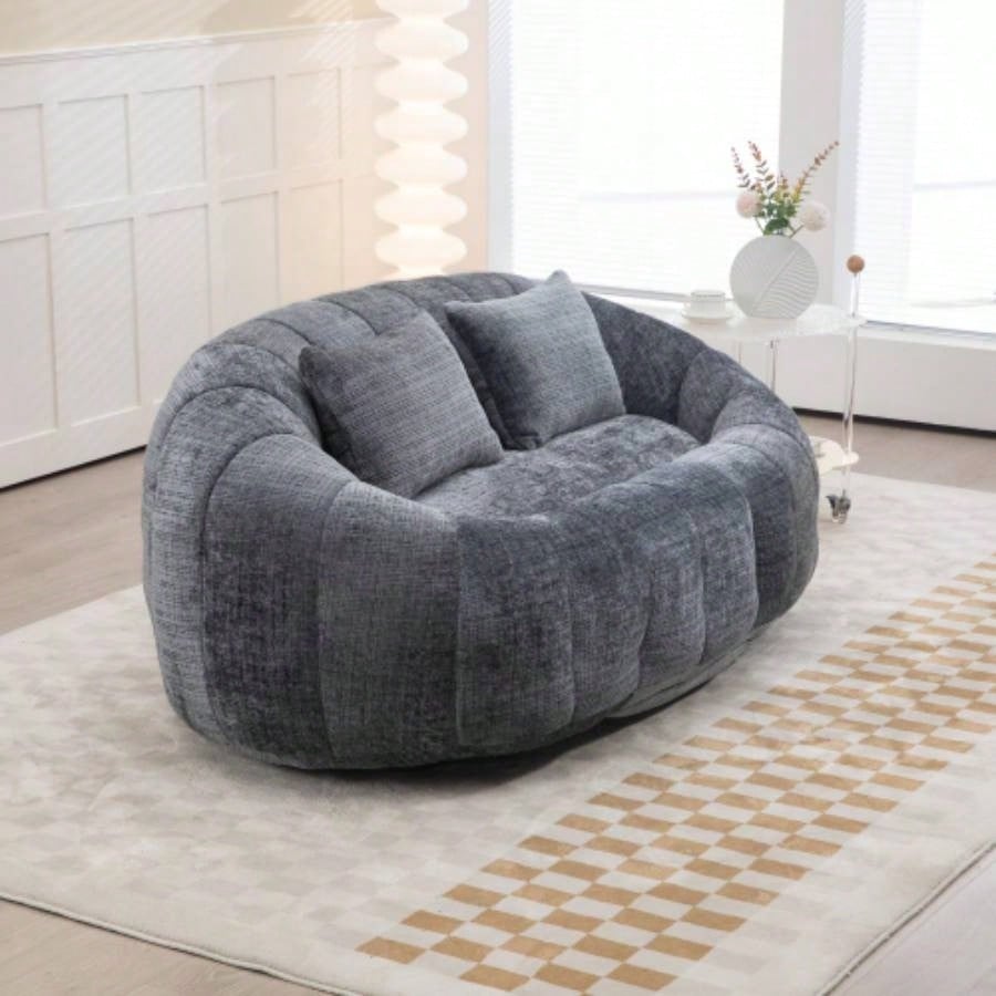 Bean Bag sofa Lazy Sofa Durable Comfort Lounger High Back Bean Bag Chair Couch Adults and Kids, Indoor Outdoor, Accent Floor Soft Lounge Chair Gray chenille