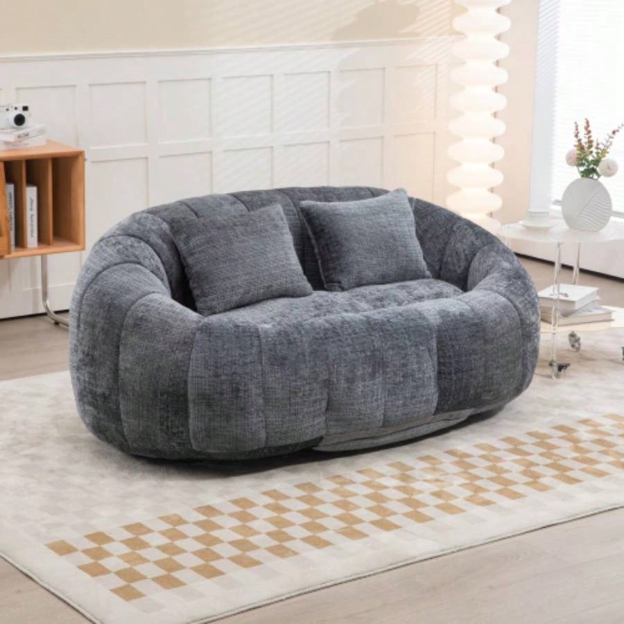Bean Bag sofa Lazy Sofa Durable Comfort Lounger High Back Bean Bag Chair Couch Adults and Kids, Indoor Outdoor, Accent Floor Soft Lounge Chair Gray chenille