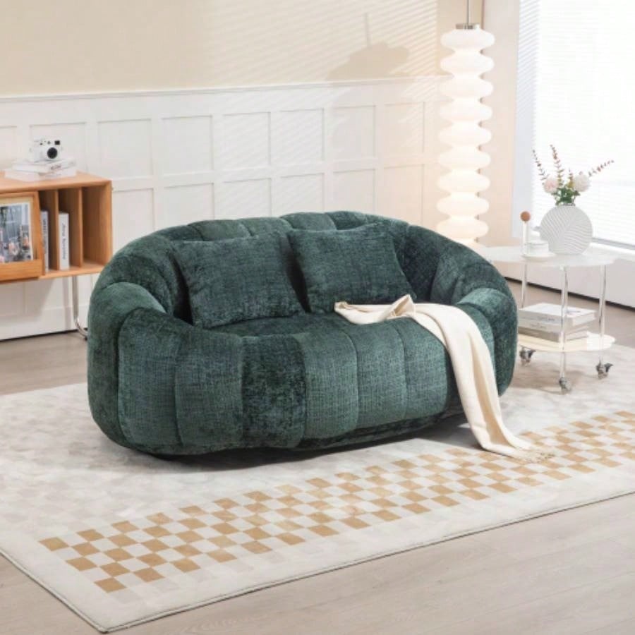 Bean Bag sofa Lazy Sofa Durable Comfort Lounger High Back Bean Bag Chair Couch Adults and Kids, Indoor Outdoor, Accent Floor Soft Lounge Chair Gray chenille
