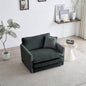Comfy Deep Single Sofa Upholstered Reading Armchair Living Room Chair Gray Chenille Fabric, 1 Toss Pillow