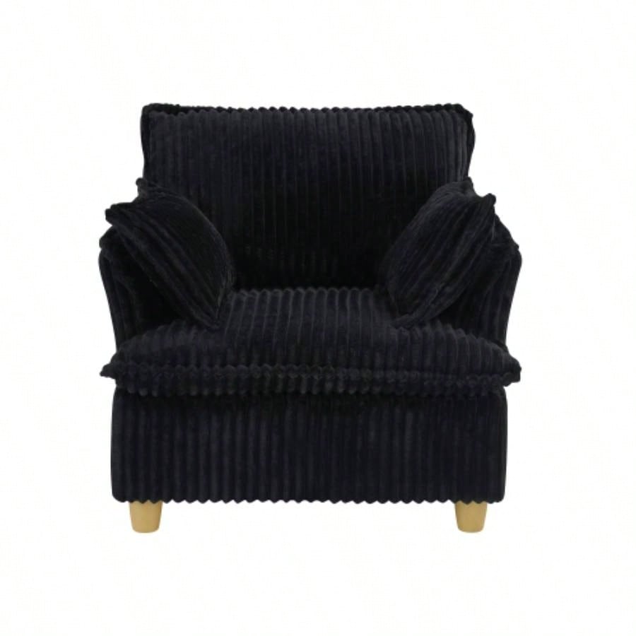 This single - corduroy sofa comes with an ottoman and throw pillows. Its sitting or lying down comfortably in living room, on balcony, or in study.