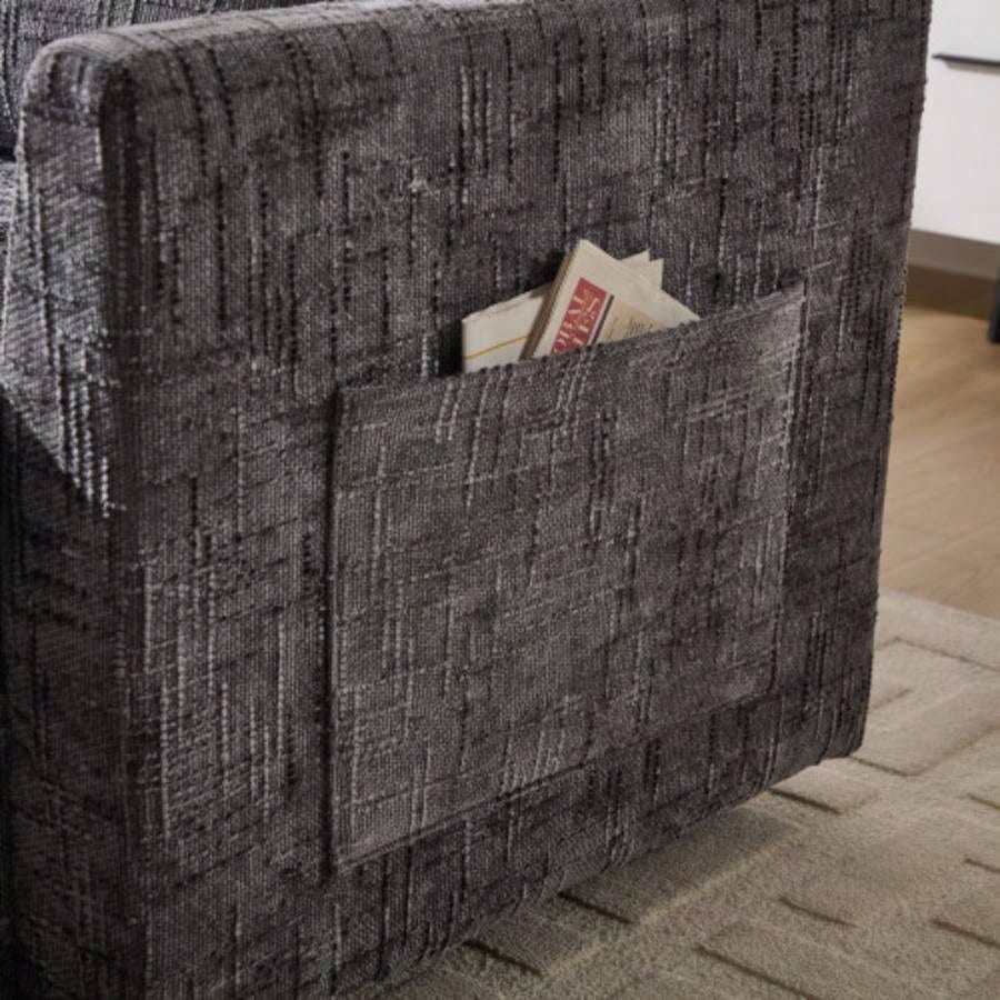 Multifunctional lazy person sofa recliner can be stored storage backrest with cell phone bracket chenille single leisure chair living room bedroom small household