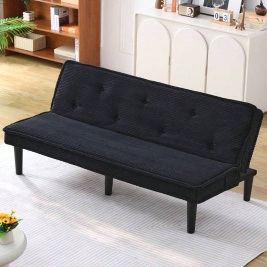 This 66 - inch corduroy sofa bed can flexibly adapt to living room, apartment and bedroom, and it can switch between two comfortable forms.