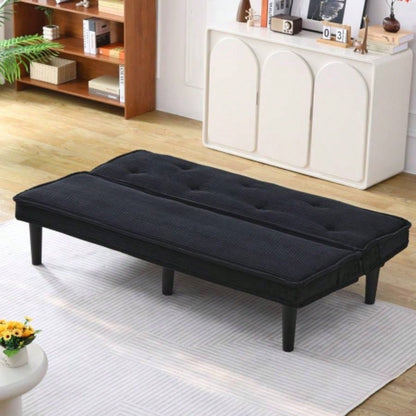 This 66 - inch corduroy sofa bed can flexibly adapt to living room, apartment and bedroom, and it can switch between two comfortable forms.