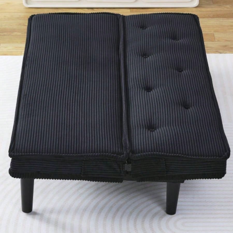This 66 - inch corduroy sofa bed can flexibly adapt to living room, apartment and bedroom, and it can switch between two comfortable forms.