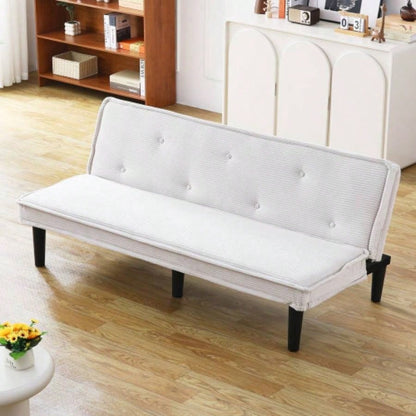 This 66 - inch corduroy sofa bed can flexibly adapt to living room, apartment and bedroom, and it can switch between two comfortable forms.