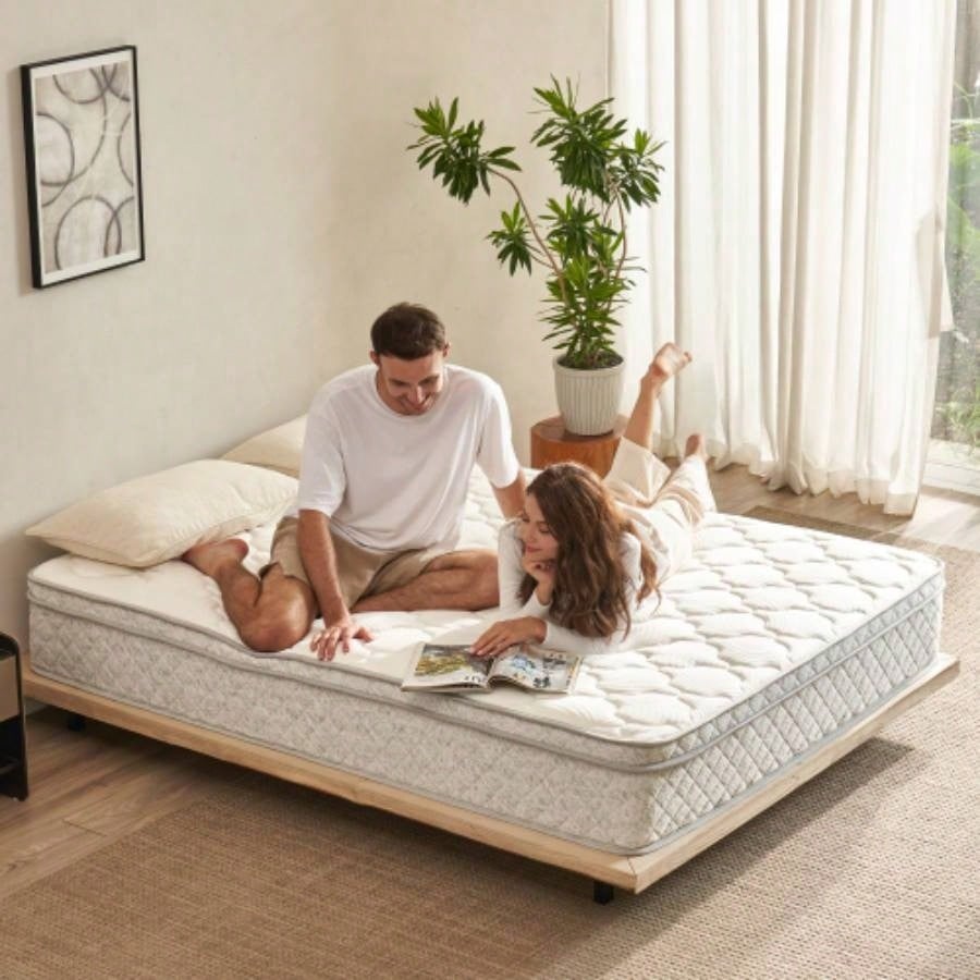 Size Mattress, 12 Inch Hybrid Mattress in a Box with Foam and Pocket Spring Pressure Relief Comfort Sleep Zoned Support, Medium Firm, CertiPUR - US OEKO - TEX