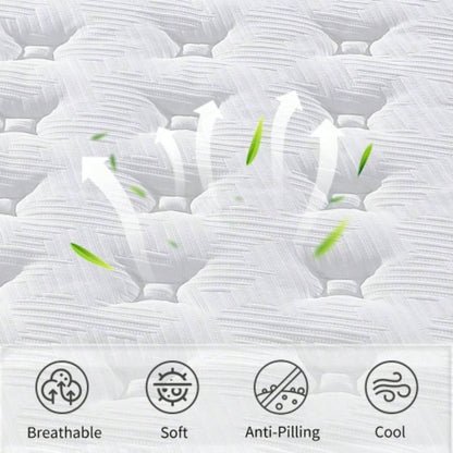 King Size 12 Inch Medium Plush Individual Pocket Spring CertiPUR - US Foam Hybrid Mattress