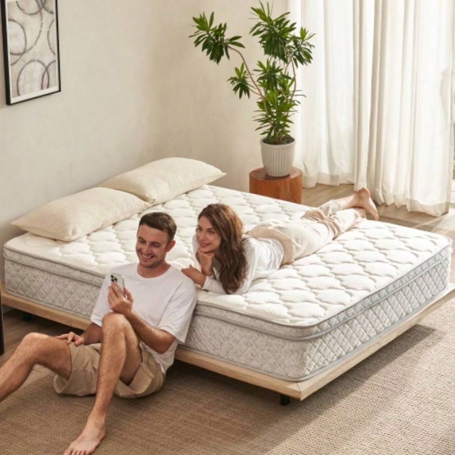 Size Mattress, 12 Inch Hybrid Mattress in a Box with Foam and Pocket Spring Pressure Relief Comfort Sleep Zoned Support, Medium Firm, CertiPUR - US OEKO - TEX