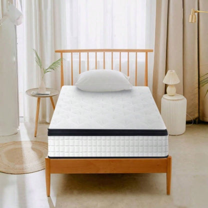 King Size 12 Inch Medium Plush Individual Pocket Spring CertiPUR - US Foam Hybrid Mattress