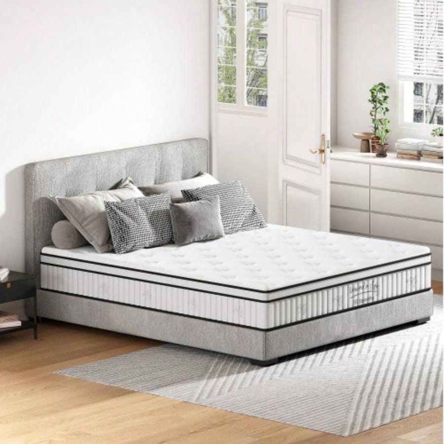 Size Mattress, 12 Inch Hybrid Mattress, Individually Pocketed Innerspring, Medium FirmQueen