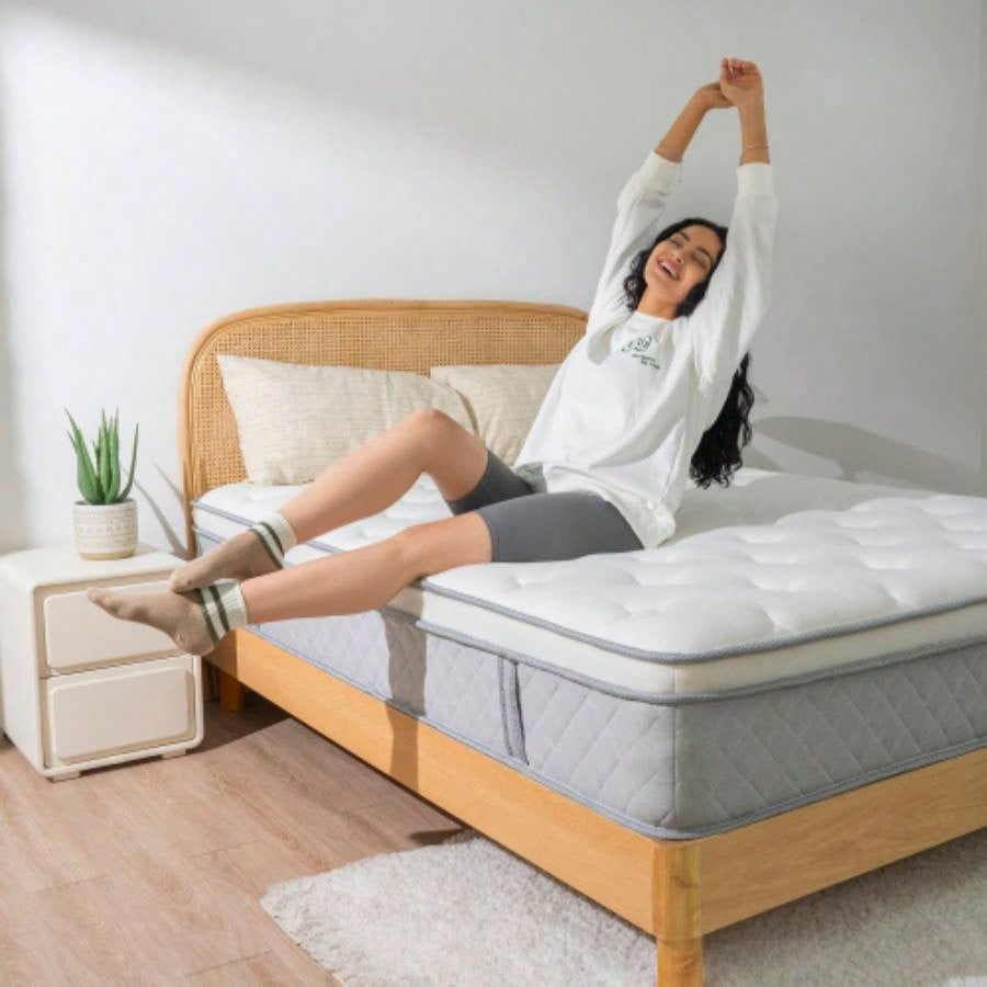 12 Inch Breathable Cool Cover Foam Individual Pocket Spring Hybrid Mattress