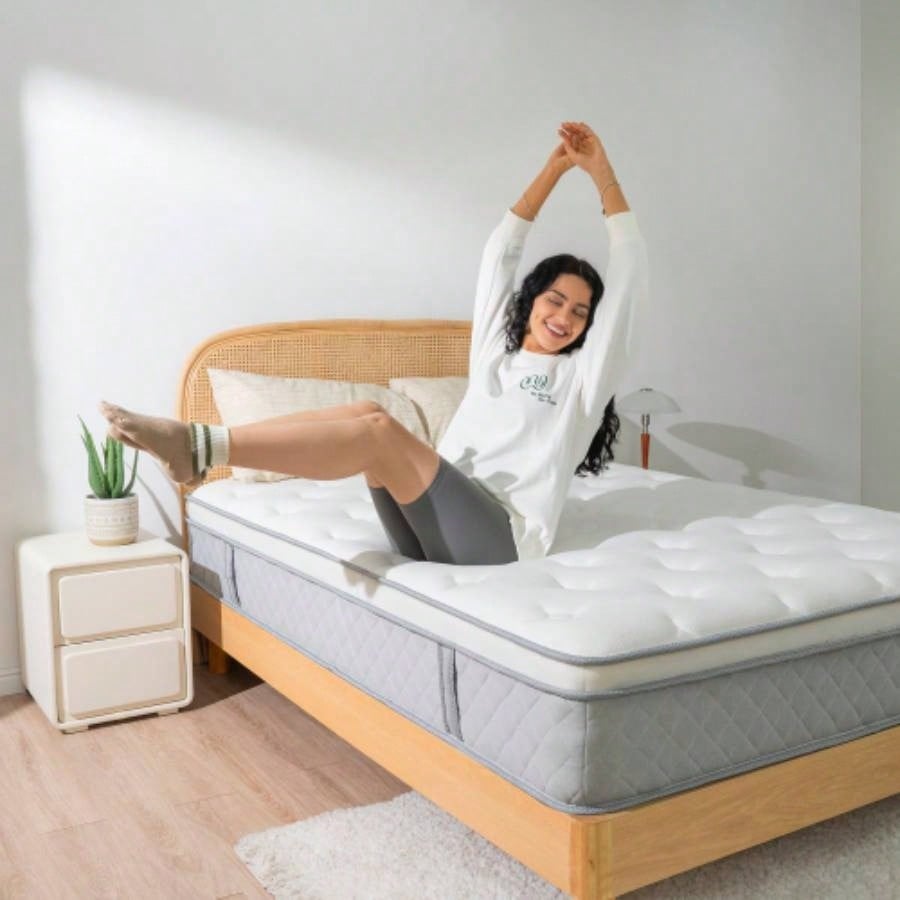 12 Inch Breathable Cool Cover Foam Individual Pocket Spring Hybrid Mattress
