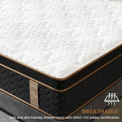 10 Full Plush Hybrid Mattresses with Independently Encased Coils Gel Foam, Fiberglass - Motion - Support, Mattress in a Box, CertiPUR - US Certified