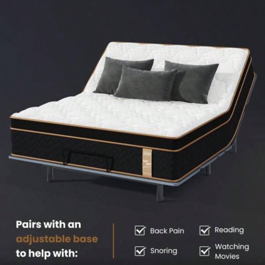 10 Full Plush Hybrid Mattresses with Independently Encased Coils Gel Foam, Fiberglass - Motion - Support, Mattress in a Box, CertiPUR - US Certified