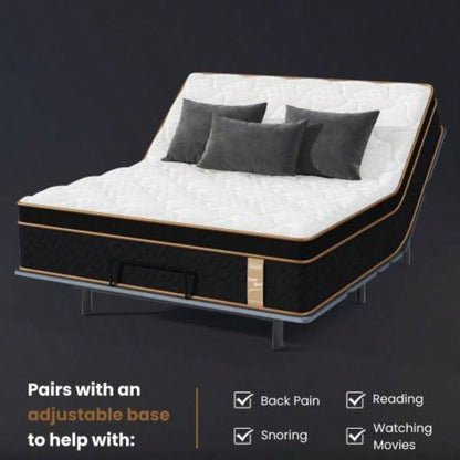 10 Full Plush Hybrid Mattresses with Independently Encased Coils Gel Foam, Fiberglass - Motion - Support, Mattress in a Box, CertiPUR - US Certified