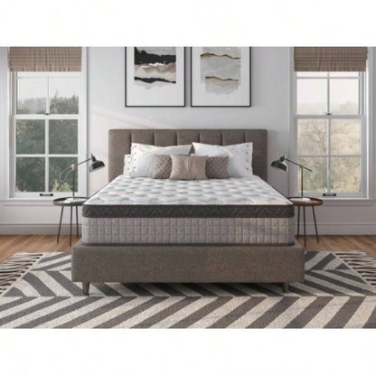 Assembled in USA - 12 Foam Encased Innerspring Hybrid and Cooling Gel Foam Mattress, Pressure Relief, and Motion, CertiPUR - US and Oeko TEX Certified