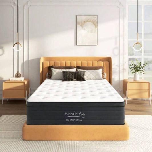 Twin Size Mattress, 8 Inch Hybrid Mattress, Individually Pocketed Innerspring, Medium Firm