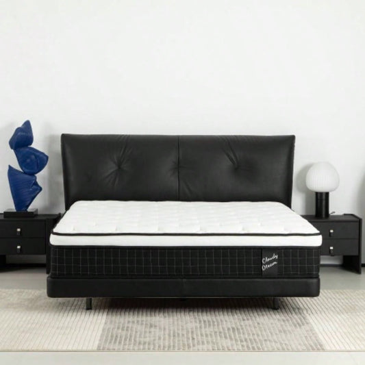 Size 12 Inch Hybrid Mattress Individual Pocket Spring - Zoned Foam Knitted Cover CertiPUR - US White